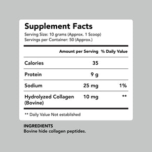 Collagen Peptides Powder, 500g - Grass-Fed, Type I & III