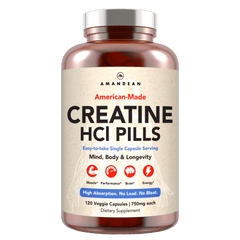 American-Made Creatine HCl (120 Veggie Capsules)