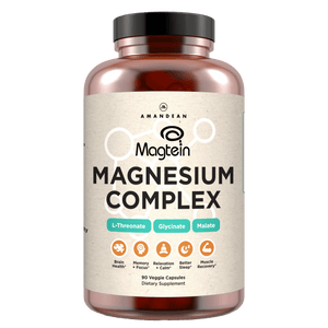 Magnesium L-Threonate Complex With Magtein (90 Veggie Capsules) Magnesium Amandean
