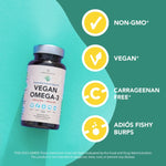 Vegan Omega-3 (DHA + EPA) 500mg Capsules Amandean 60 count