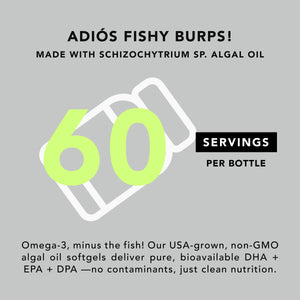 Vegan Omega-3 (DHA + EPA) 500mg Capsules Amandean 120 count