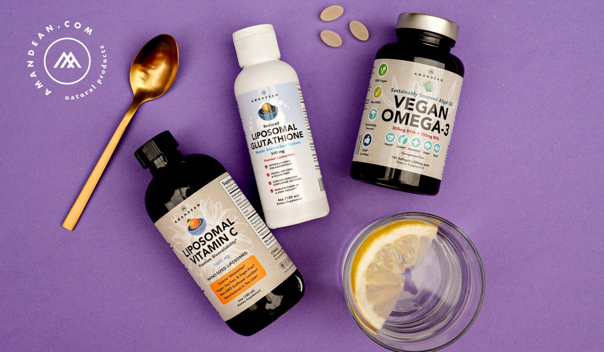 Summer Detox Trio: Glutathione, Omega-3, & Vit C - Amandean Summer Detox Trio: Glutathione, Omega-3, & Vit C - Amandean