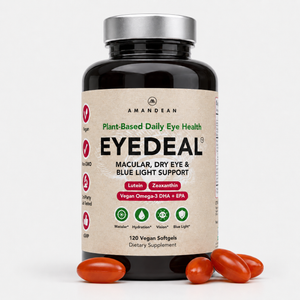 AMANDEAN EYEDEAL® Eye Vitamins with Lutein & Zeaxanthin + Vegan Algal Omega-3