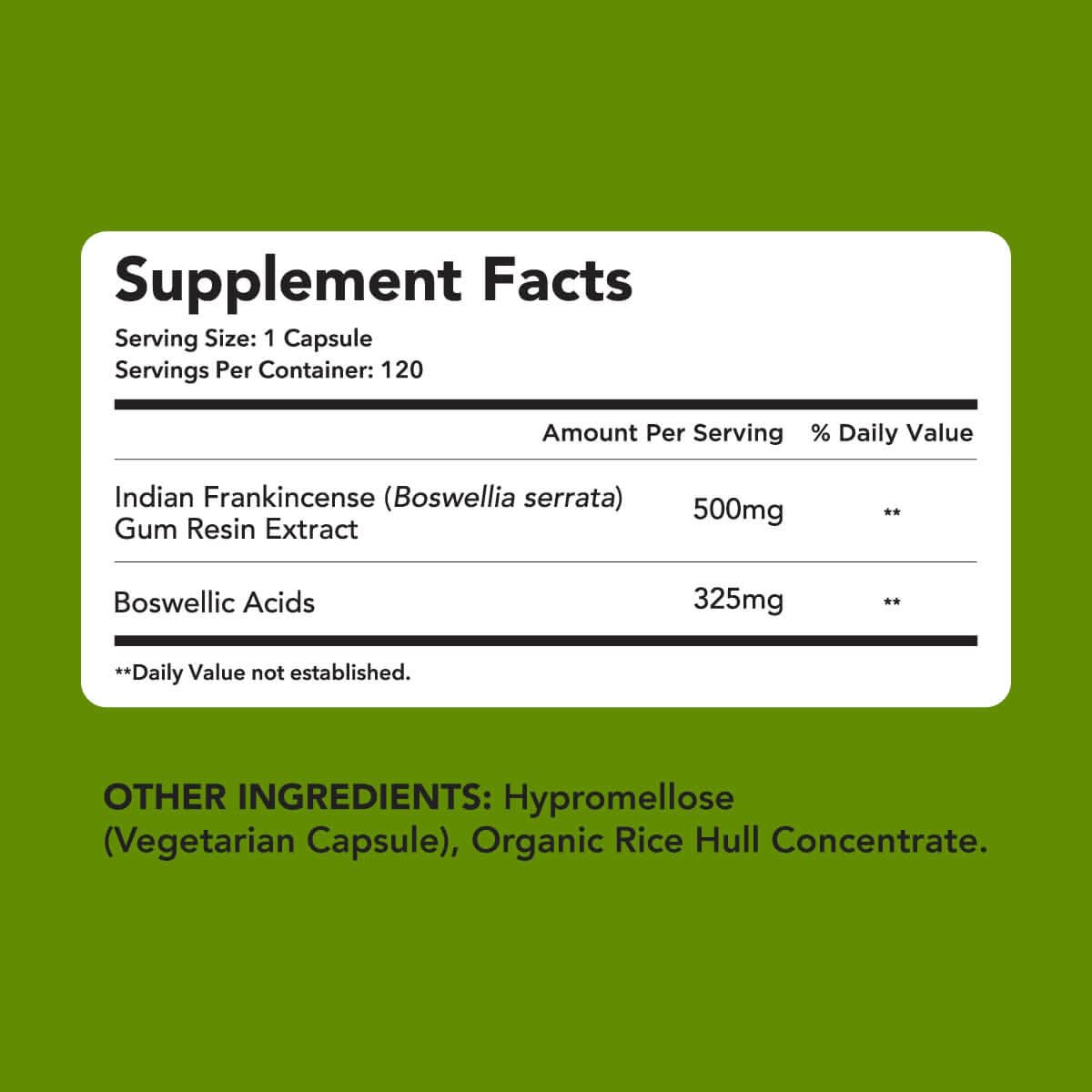 Premium Boswellia Serrata Extract (500mg) Boswellia Extract Amandean 