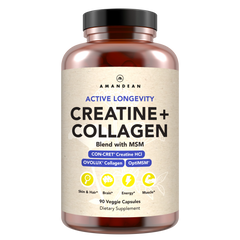 AMANDEAN Creatine and Collagen + MSM Capsules - CON-CRET HCl, OVOLUX Eggshell Collagen and OptiMSM
