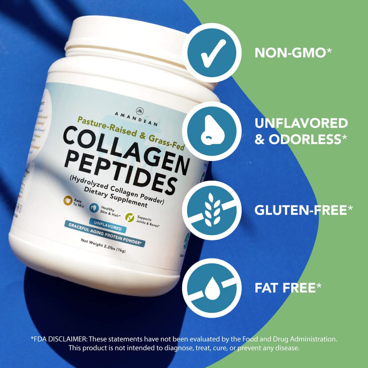 Premium Grass Fed Collagen Peptides (1kg) Collagen Amandean 