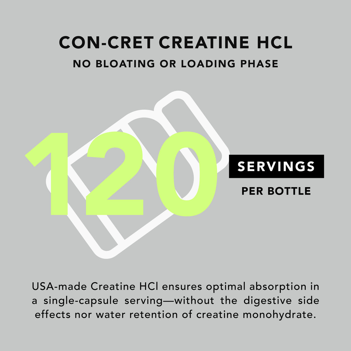 American-Made Creatine HCl (120 Veggie Capsules) Creatine HCl Amandean 