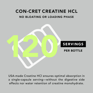 American-Made Creatine HCl (120 Veggie Capsules) Creatine HCl Amandean 