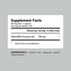 American-Made Creatine HCl (120 Veggie Capsules) Creatine HCl Amandean 
