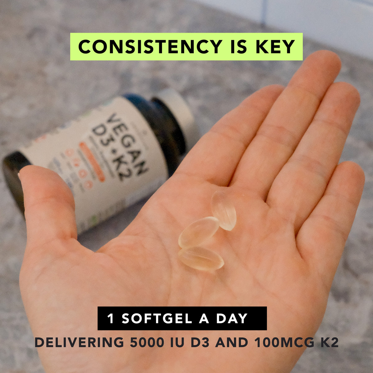 Vegan Vitamin D3 + K2 (120 Softgels) Amandean 