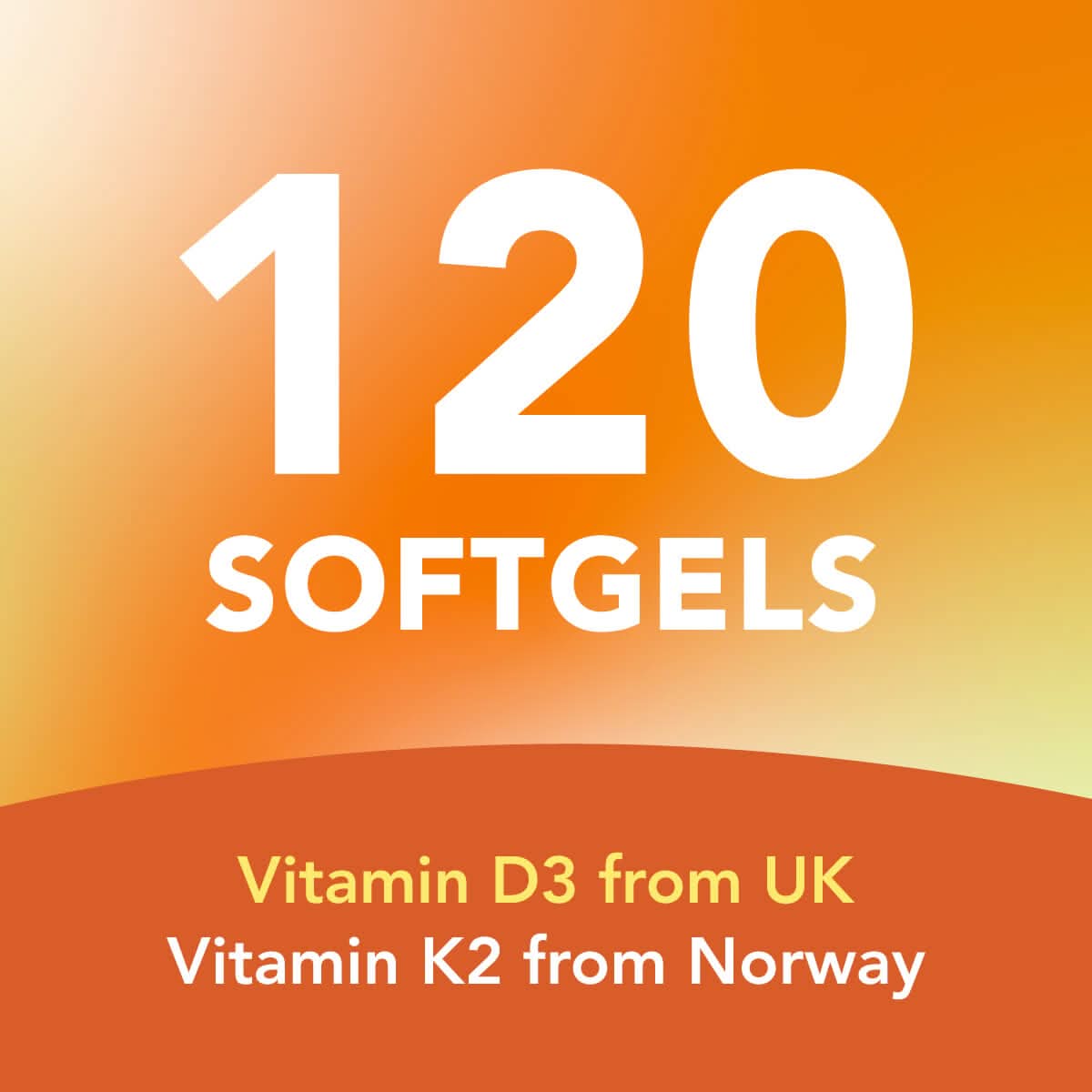 Vegan Vitamin D3 + K2 (120 Softgels) Amandean 