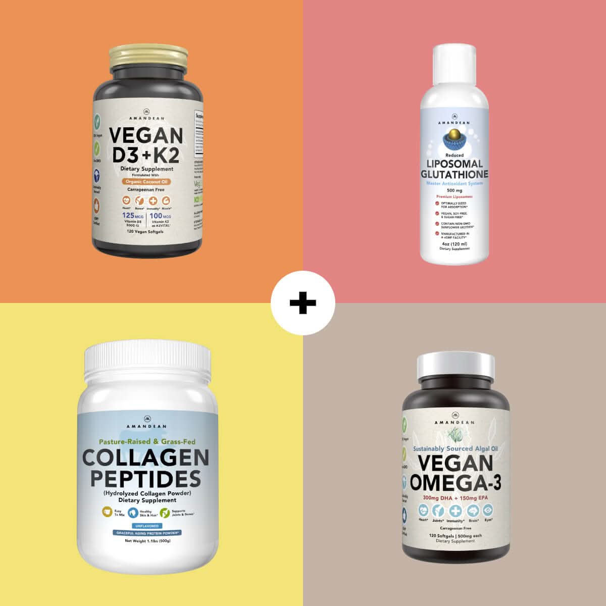 Vegan Vitamin D3 + K2 (120 Softgels) Amandean 