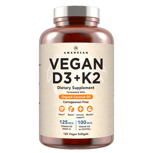 Vegan Vitamin D3 + K2 (120 Softgels) Amandean 