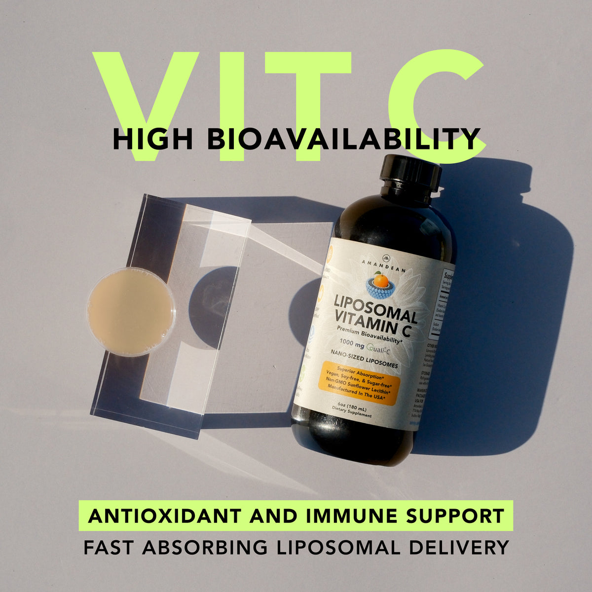 Premium Liposomal Vitamin C (6oz) - Liquid Formula - Amandean Premium Liposomal Vitamin C (6oz) - Liquid Formula - Amandean