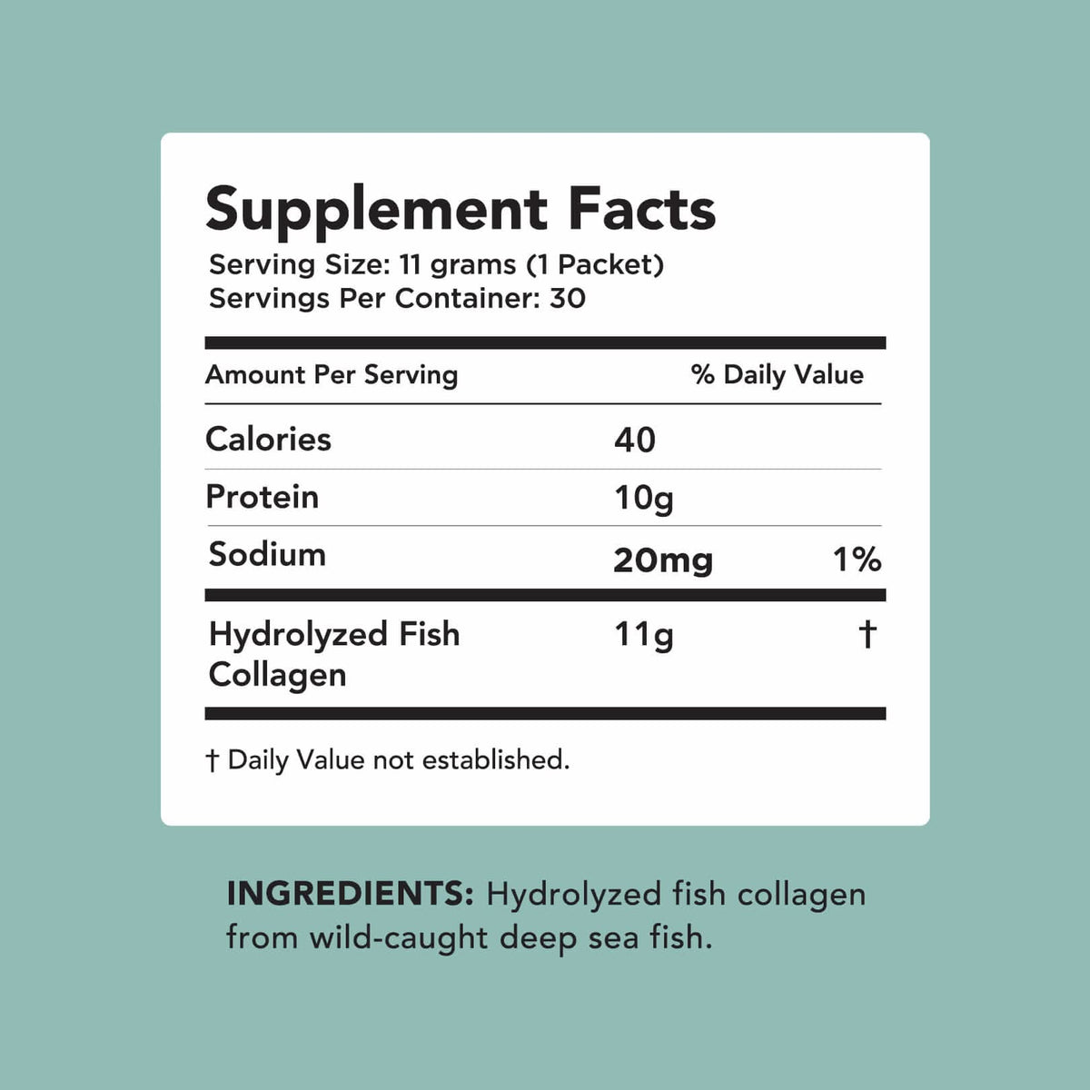 Wild-Caught Marine Collagen - 30 Individual Stick Packs Collagen Amandean 