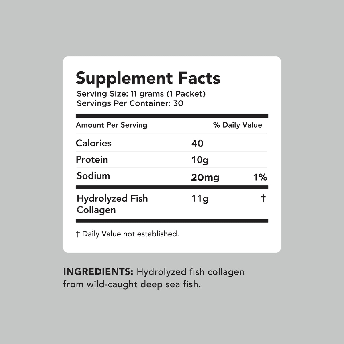 Wild-Caught Marine Collagen - 30 Individual Stick Packs