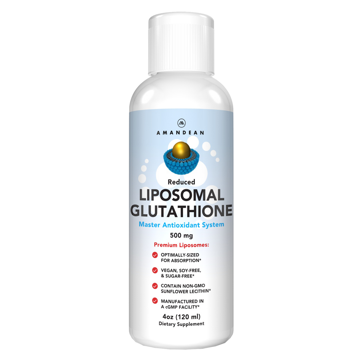 Premium Reduced Liposomal Glutathione (4oz) - The Body&#39;s Master Antioxidant Amandean