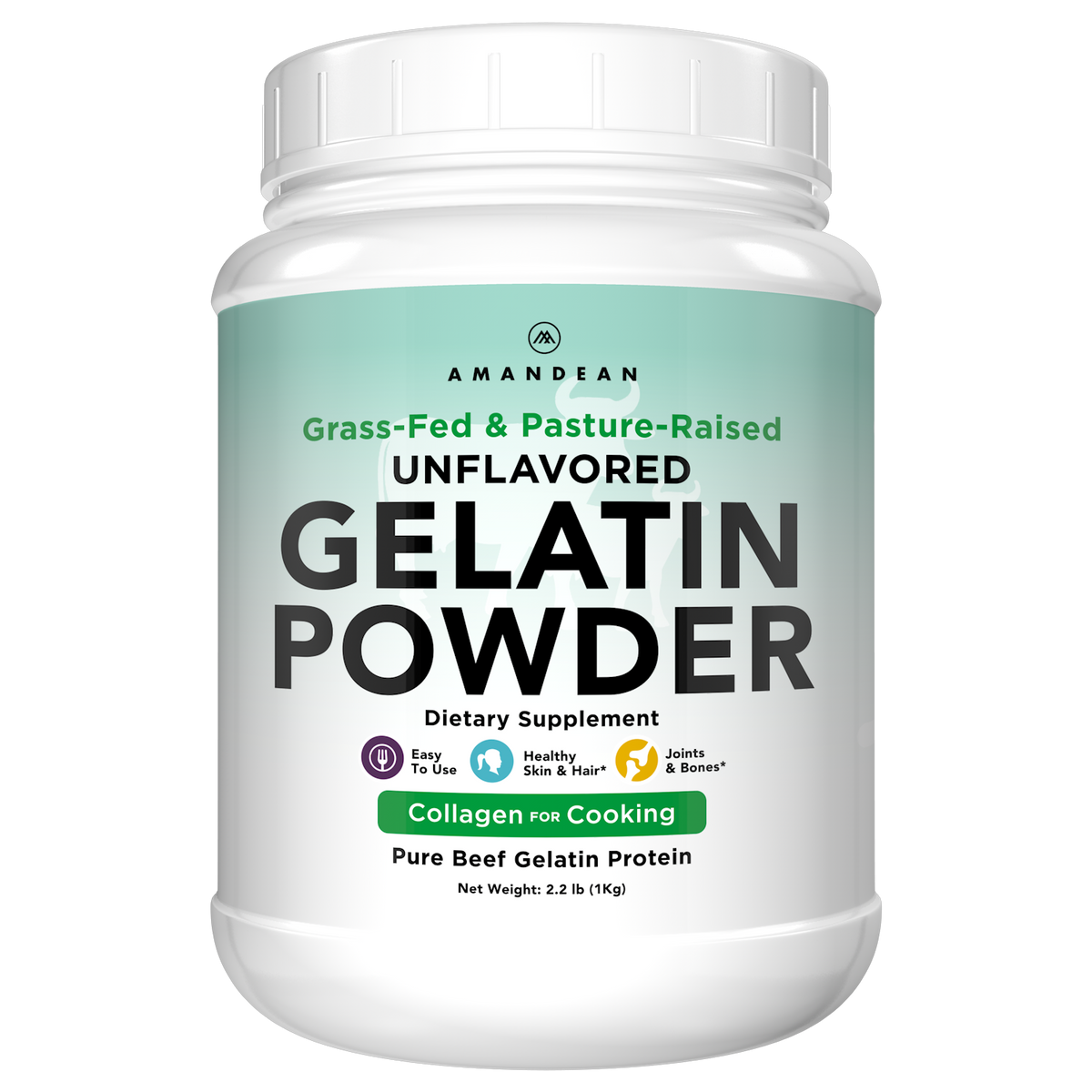 Premium Grass-Fed Gelatin Powder (1kg) Gelatin Amandean