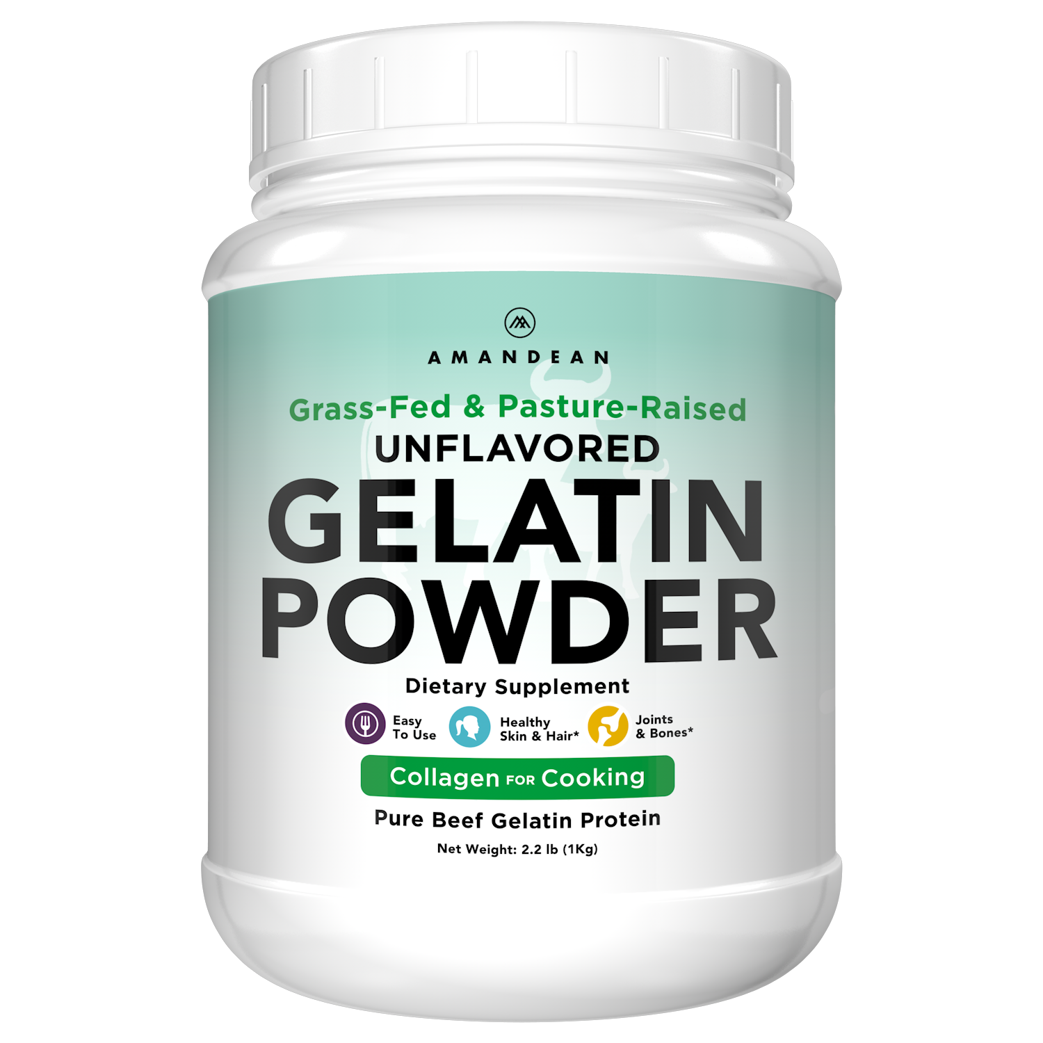 Premium Grass-Fed Gelatin Powder (1kg) Gelatin Amandean